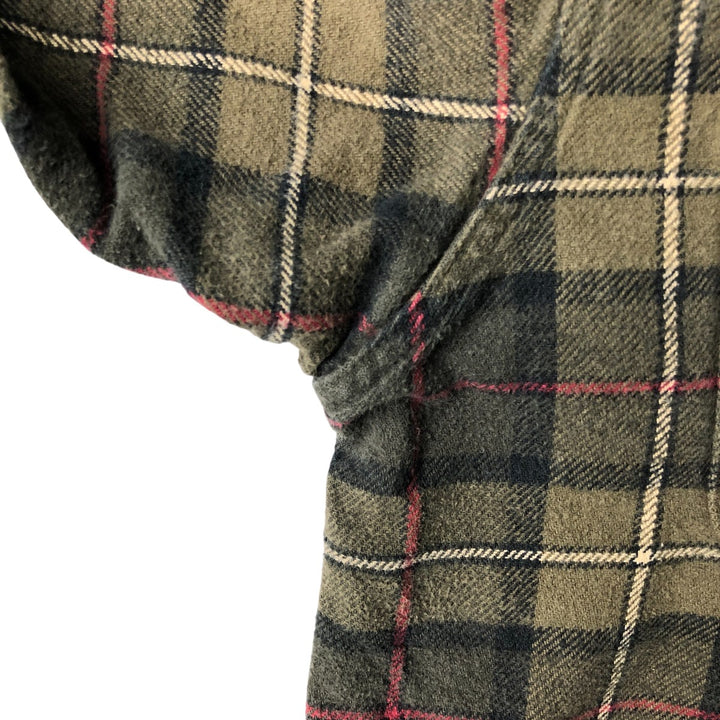 FIELD AND STREAM Long Sleeve Flannel Check Shirt, Men's Size L cotton Khaki type Vintage Second Hand