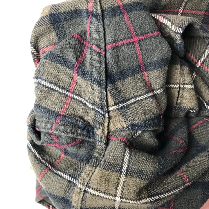 FIELD AND STREAM Long Sleeve Flannel Check Shirt, Men's Size L cotton Khaki type Vintage Second Hand