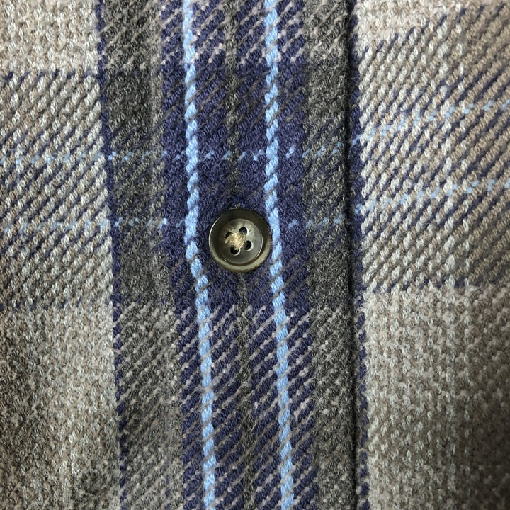 90s-00'S Vintage St. John's Bay Long Sleeve Flannel Check Shirt, Men's Size XL unclear Khaki type brown Vintage Second Hand