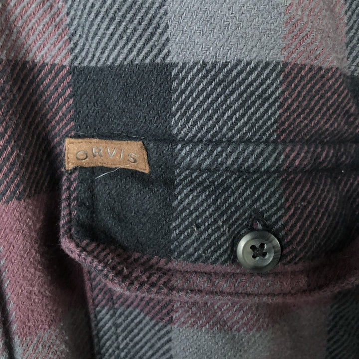 ORVIS Long Sleeve Flannel Check Shirt, Men's Size M cotton pink type Vintage Second Hand