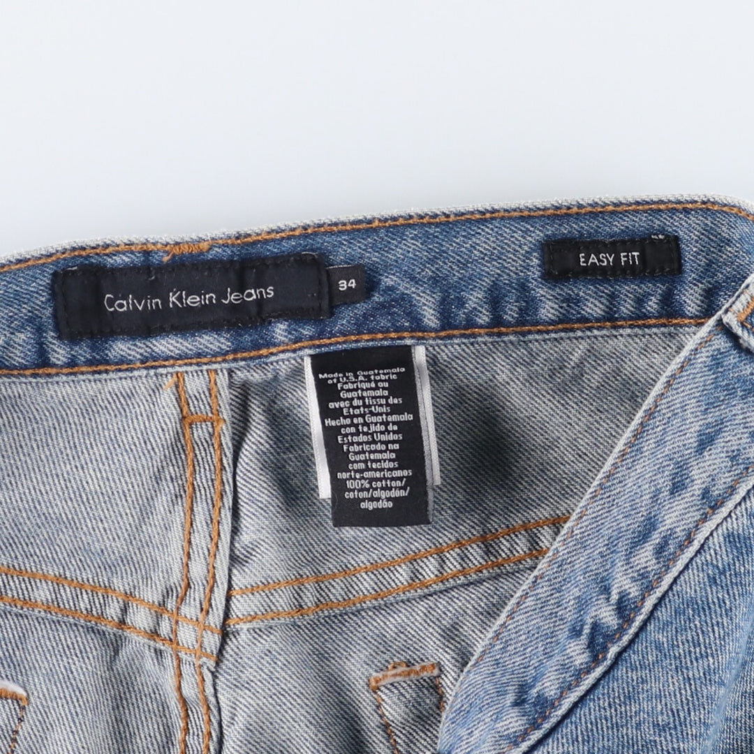 Calvin Klein Jeans Easy Fit Tapered Denim Pants Men's Size W34 cotton blue type Vintage Second Hand