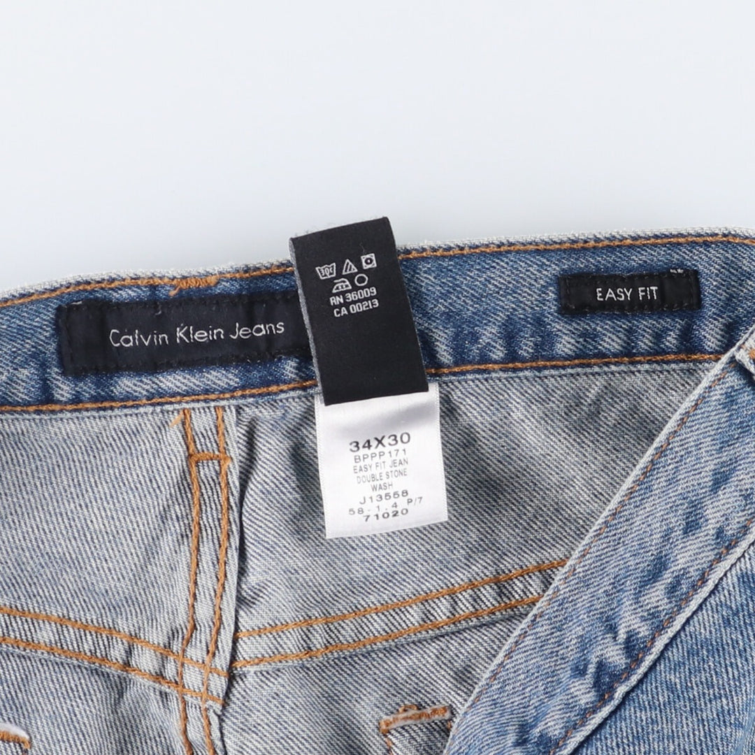 Calvin Klein Jeans Easy Fit Tapered Denim Pants Men's Size W34 cotton blue type Vintage Second Hand