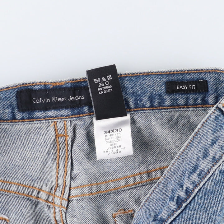 Calvin Klein Jeans Easy Fit Tapered Denim Pants Men's Size W34 cotton blue type Vintage Second Hand