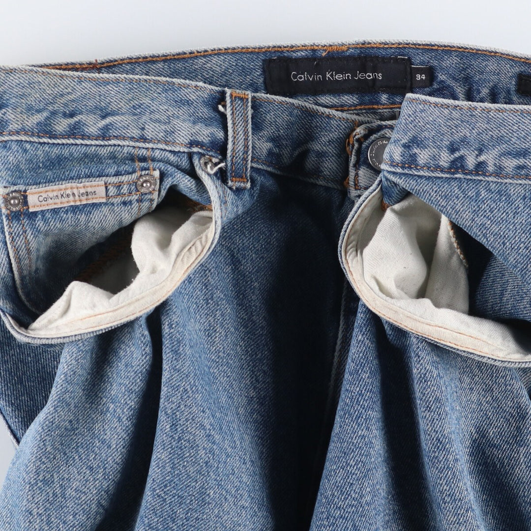 Calvin Klein Jeans Easy Fit Tapered Denim Pants Men's Size W34 cotton blue type Vintage Second Hand