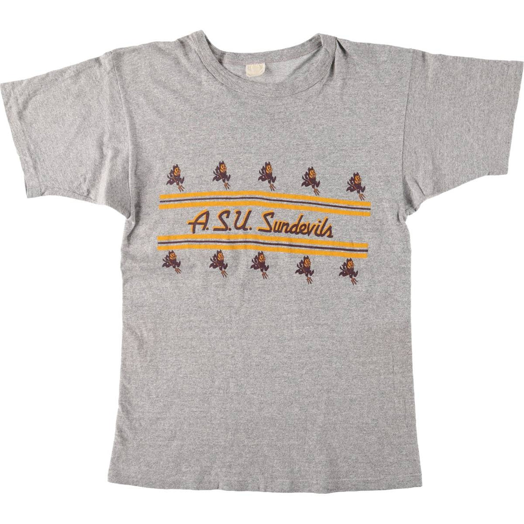 Vintage college T-shirt, size M, men's cotton gray type Vintage Second Hand