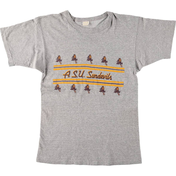 Vintage college T-shirt, size M, men's cotton gray type Vintage Second Hand