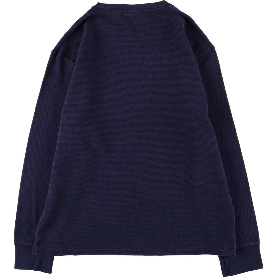 Ralph Lauren POLO RALPH LAUREN SLEEPWEAR Thermal Long T-shirt Waffle Men's L size cotton navy blue type Vintage Second Hand