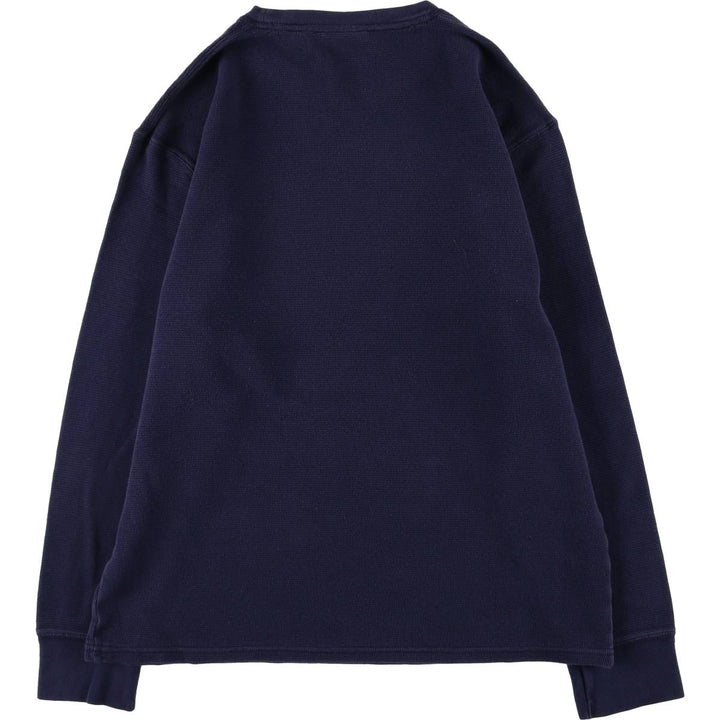 Ralph Lauren POLO RALPH LAUREN SLEEPWEAR Thermal Long T-shirt Waffle Men's L size cotton navy blue type Vintage Second Hand