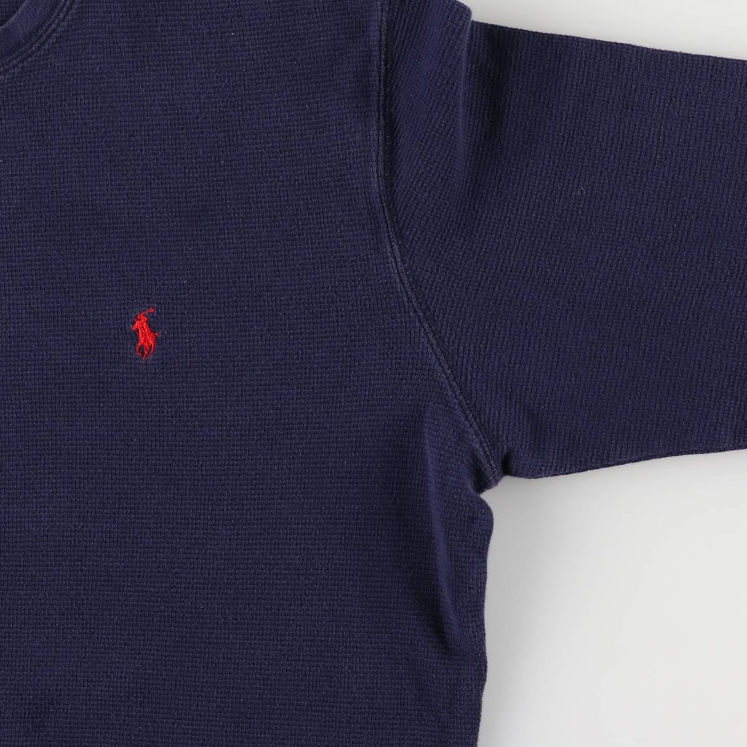 Ralph Lauren POLO RALPH LAUREN SLEEPWEAR Thermal Long T-shirt Waffle Men's L size cotton navy blue type Vintage Second Hand