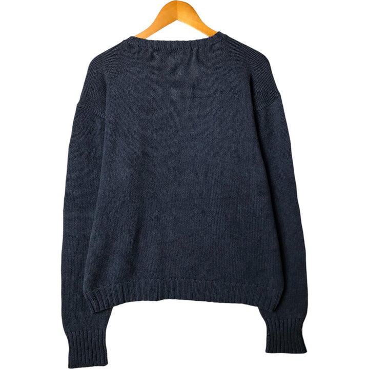 Ralph Lauren POLO by Ralph Lauren Cotton Knit Sweater Men's XL cotton Purple type blue-purple Vintage Second Hand