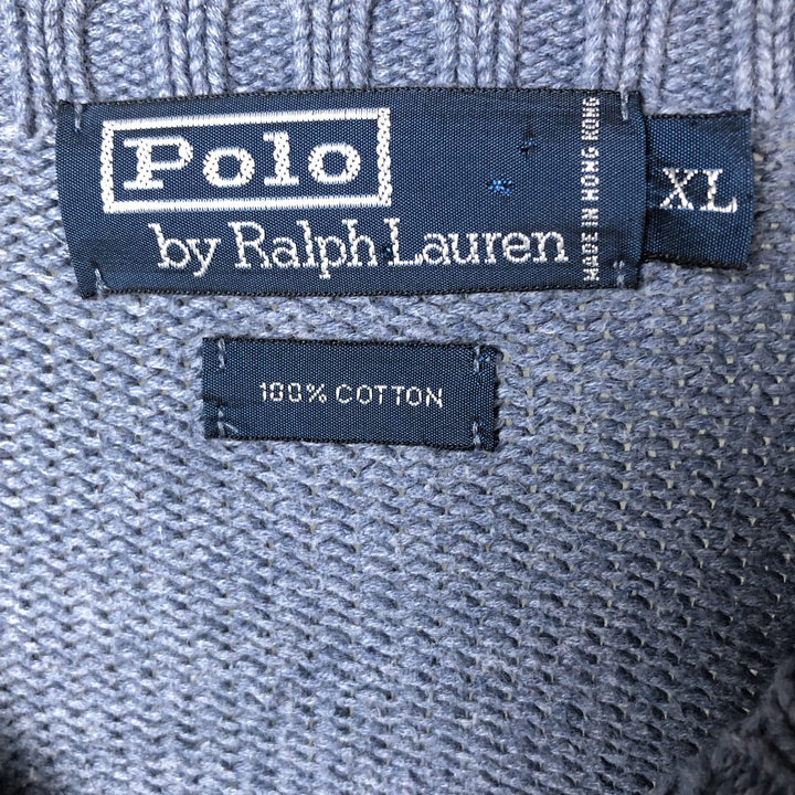 Ralph Lauren POLO by Ralph Lauren Cotton Knit Sweater Men's XL cotton Purple type blue-purple Vintage Second Hand
