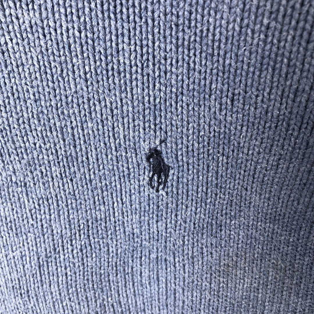 Ralph Lauren POLO by Ralph Lauren Cotton Knit Sweater Men's XL cotton Purple type blue-purple Vintage Second Hand
