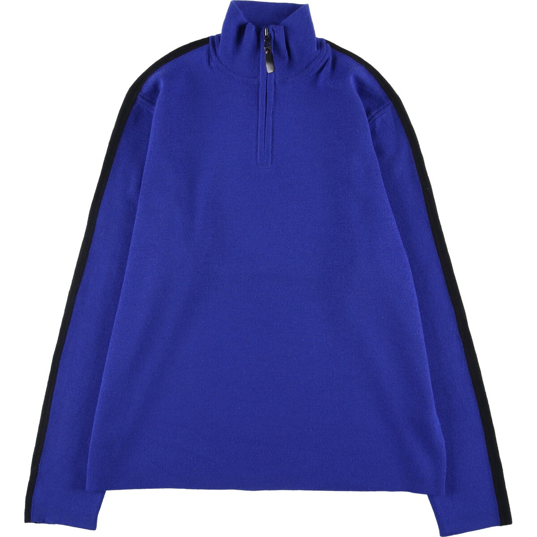 Ralph Lauren POLO by Ralph Lauren high-neck half-zip sweatshirt, men's size L wool blue type Vintage Second Hand