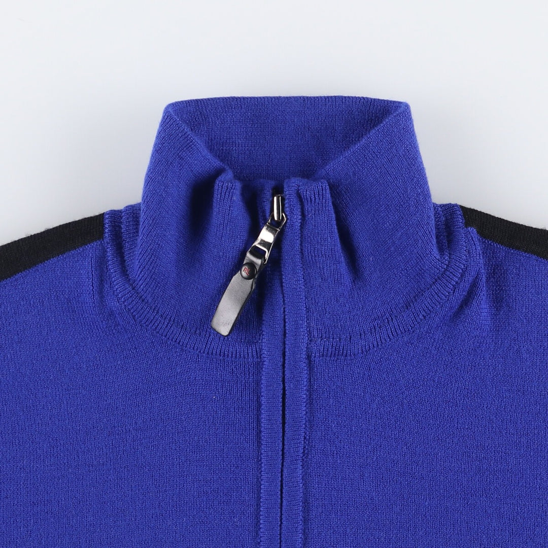 Ralph Lauren POLO by Ralph Lauren high-neck half-zip sweatshirt, men's size L wool blue type Vintage Second Hand