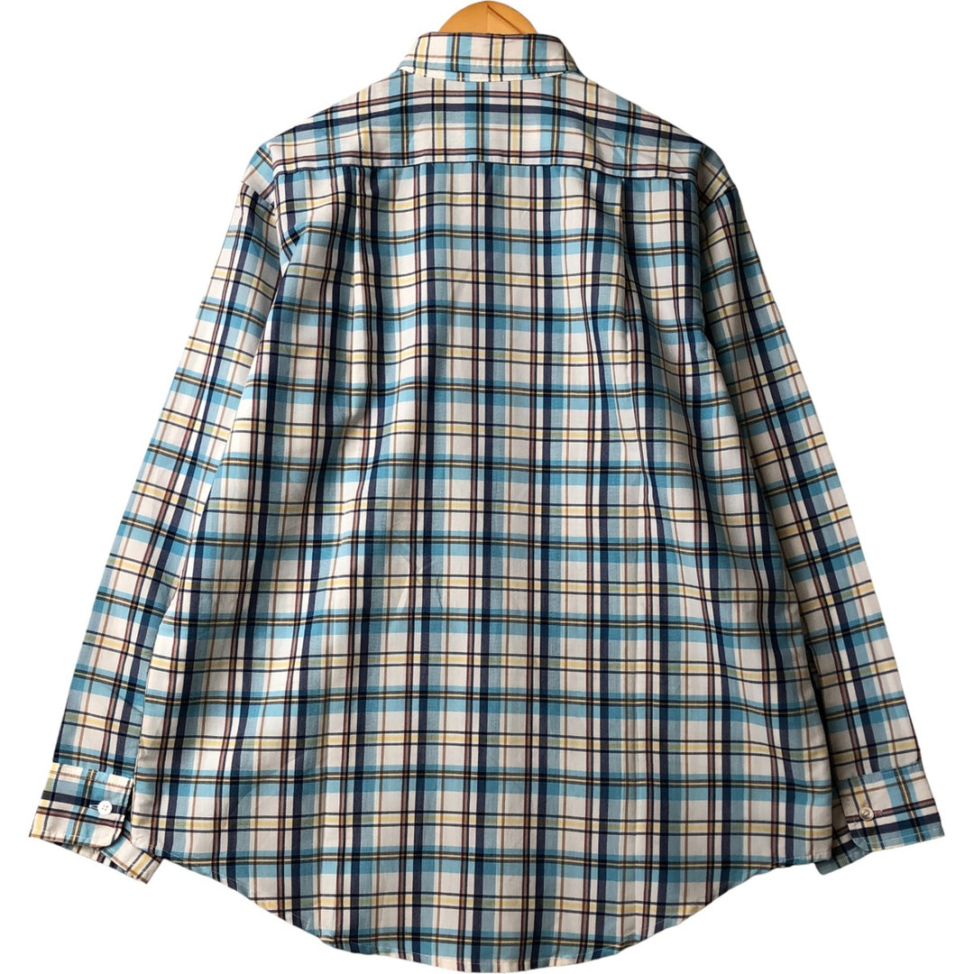 Vintage 1980'S Big Mac Check Pattern Long Sleeve Work Shirt, Men's Size XL unclear Blue type light blue Vintage Second Hand