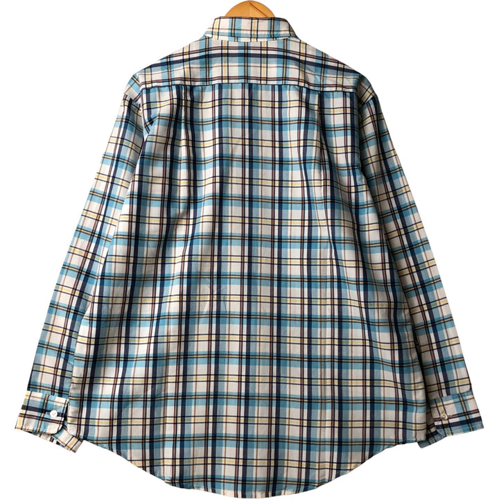 Vintage 1980'S Big Mac Check Pattern Long Sleeve Work Shirt, Men's Size XL unclear Blue type light blue Vintage Second Hand