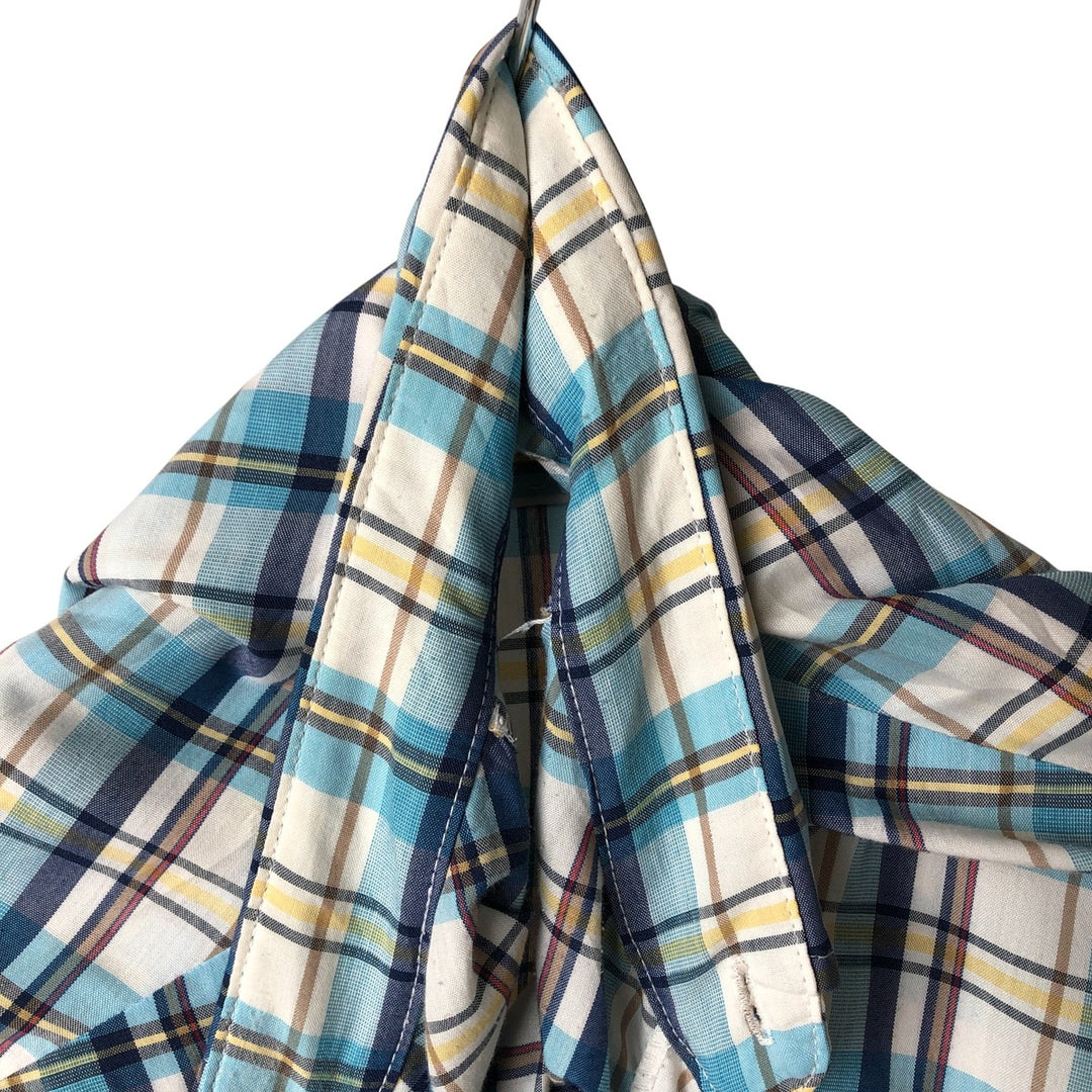 Vintage 1980'S Big Mac Check Pattern Long Sleeve Work Shirt, Men's Size XL unclear Blue type light blue Vintage Second Hand