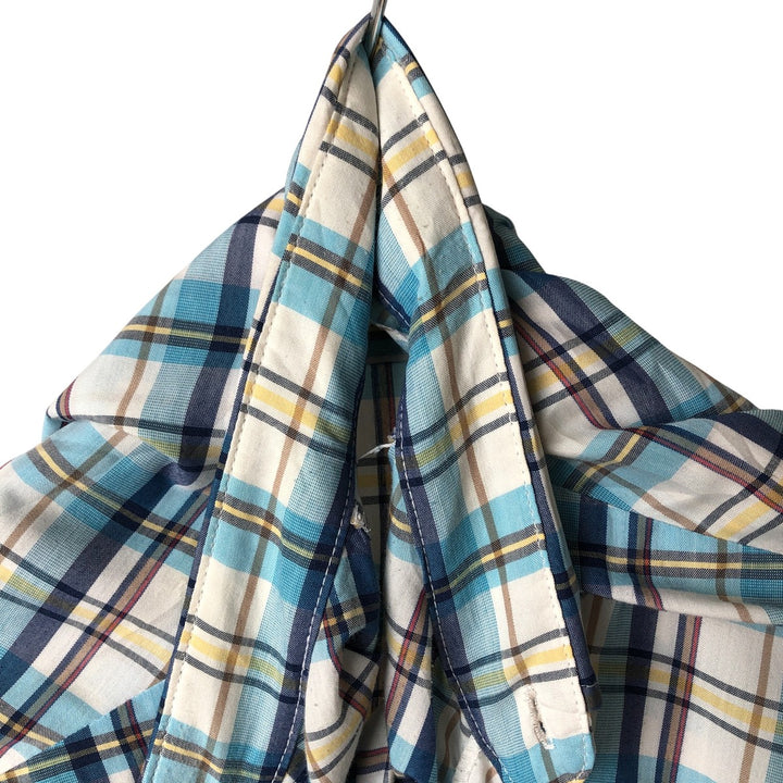 Vintage 1980'S Big Mac Check Pattern Long Sleeve Work Shirt, Men's Size XL unclear Blue type light blue Vintage Second Hand