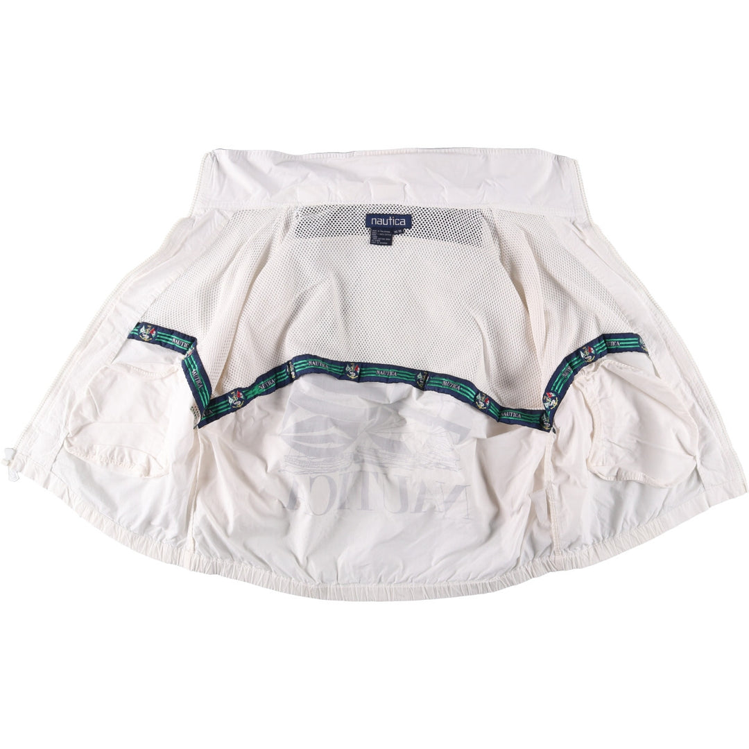 Vintage 90'S Nautica cotton jacket with back print, size M, men's cotton white type Vintage Second Hand