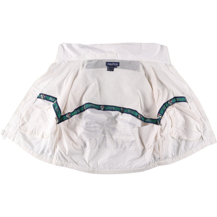 Vintage 90'S Nautica cotton jacket with back print, size M, men's cotton white type Vintage Second Hand