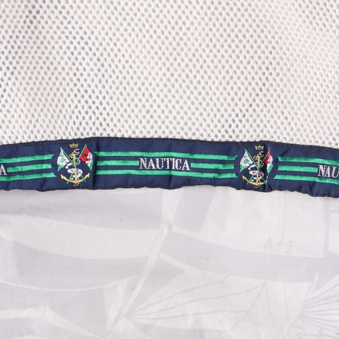 Vintage 90'S Nautica cotton jacket with back print, size M, men's cotton white type Vintage Second Hand