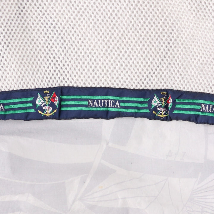 Vintage 90'S Nautica cotton jacket with back print, size M, men's cotton white type Vintage Second Hand