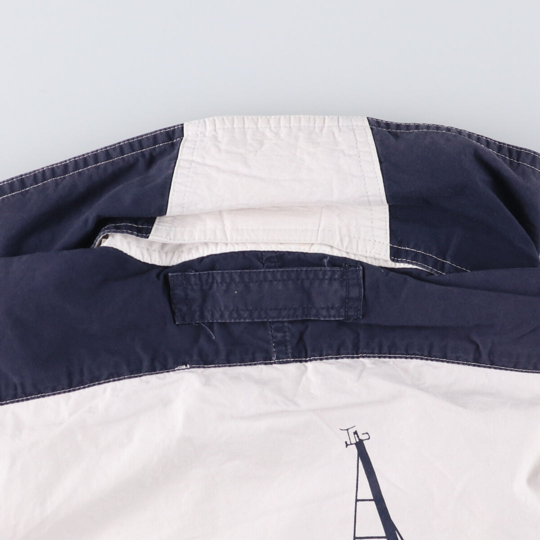 Vintage 90'S Nautica cotton jacket with back print, size M, men's cotton white type Vintage Second Hand