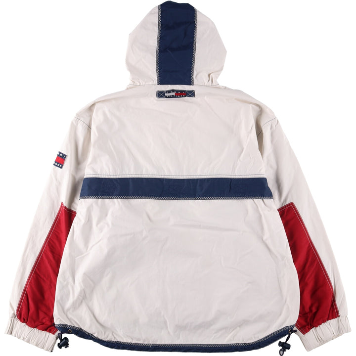 Vintage 90'S Tommy Hilfiger cotton hoodie, size L, men's size L cotton pale white type Vintage Second Hand