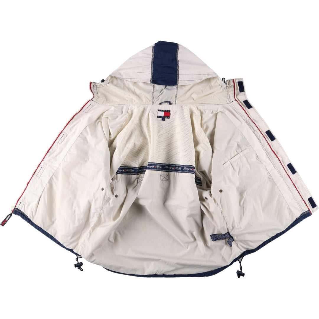 Vintage 90'S Tommy Hilfiger cotton hoodie, size L, men's size L cotton pale white type Vintage Second Hand