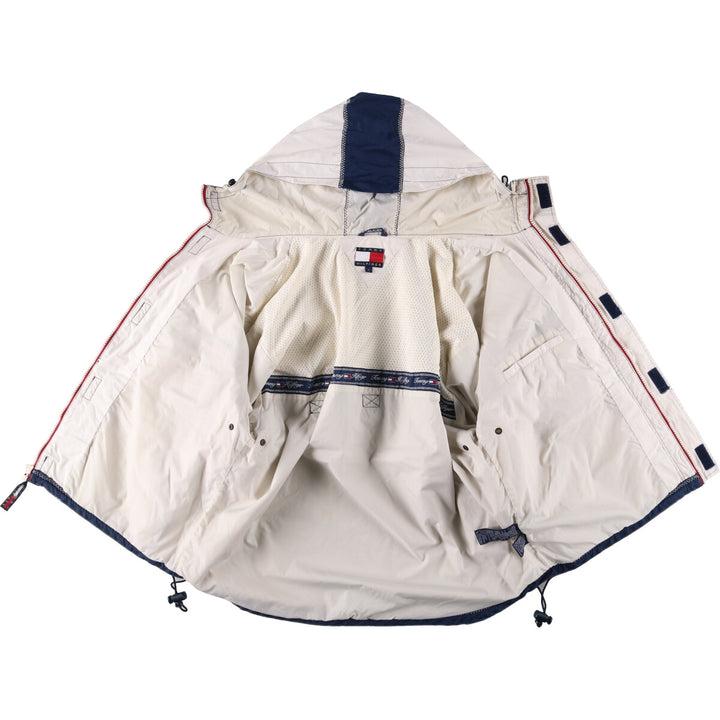 Vintage 90'S Tommy Hilfiger cotton hoodie, size L, men's size L cotton pale white type Vintage Second Hand