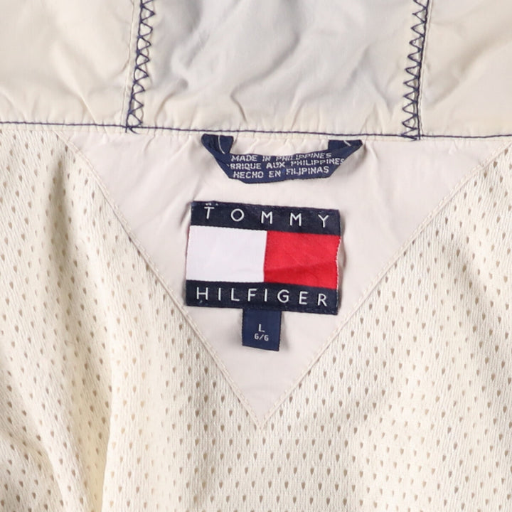 Vintage 90'S Tommy Hilfiger cotton hoodie, size L, men's size L cotton pale white type Vintage Second Hand