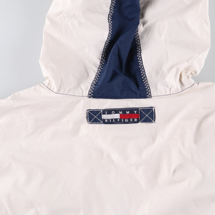 Vintage 90'S Tommy Hilfiger cotton hoodie, size L, men's size L cotton pale white type Vintage Second Hand
