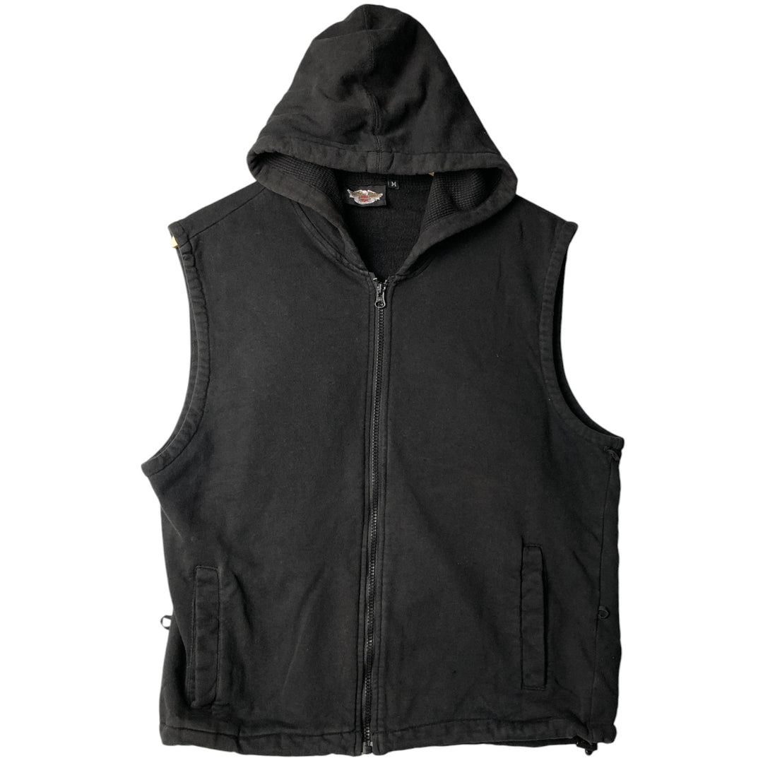 Harley-Davidson Men's Hoodie Vest (Size M) unclear black type Vintage Second Hand