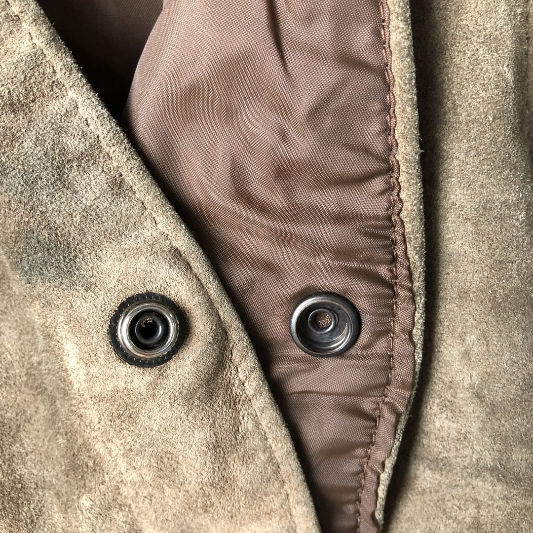 Vintage 1970'S Sears THE LEARHER SHOP suede leather vest, size M, men's Genuine Leather Cowhide Suede beige type brown Vintage Second Hand
