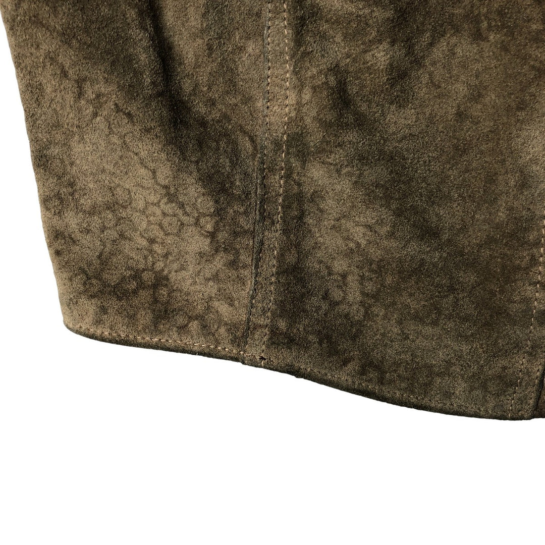 Vintage 1970'S Sears THE LEARHER SHOP suede leather vest, size M, men's Genuine Leather Cowhide Suede beige type brown Vintage Second Hand