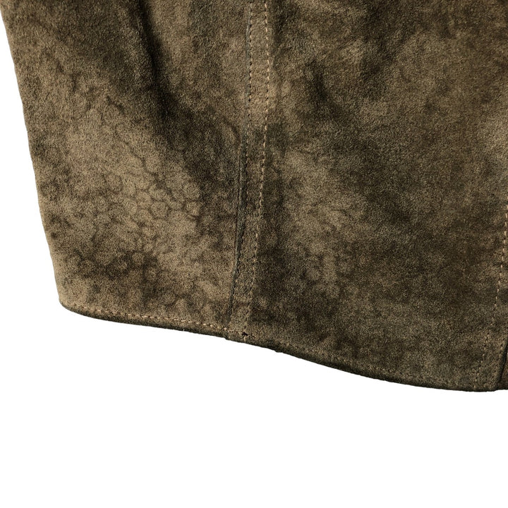 Vintage 1970'S Sears THE LEARHER SHOP suede leather vest, size M, men's Genuine Leather Cowhide Suede beige type brown Vintage Second Hand