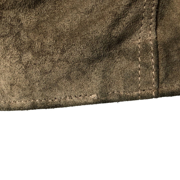 Vintage 1970'S Sears THE LEARHER SHOP suede leather vest, size M, men's Genuine Leather Cowhide Suede beige type brown Vintage Second Hand