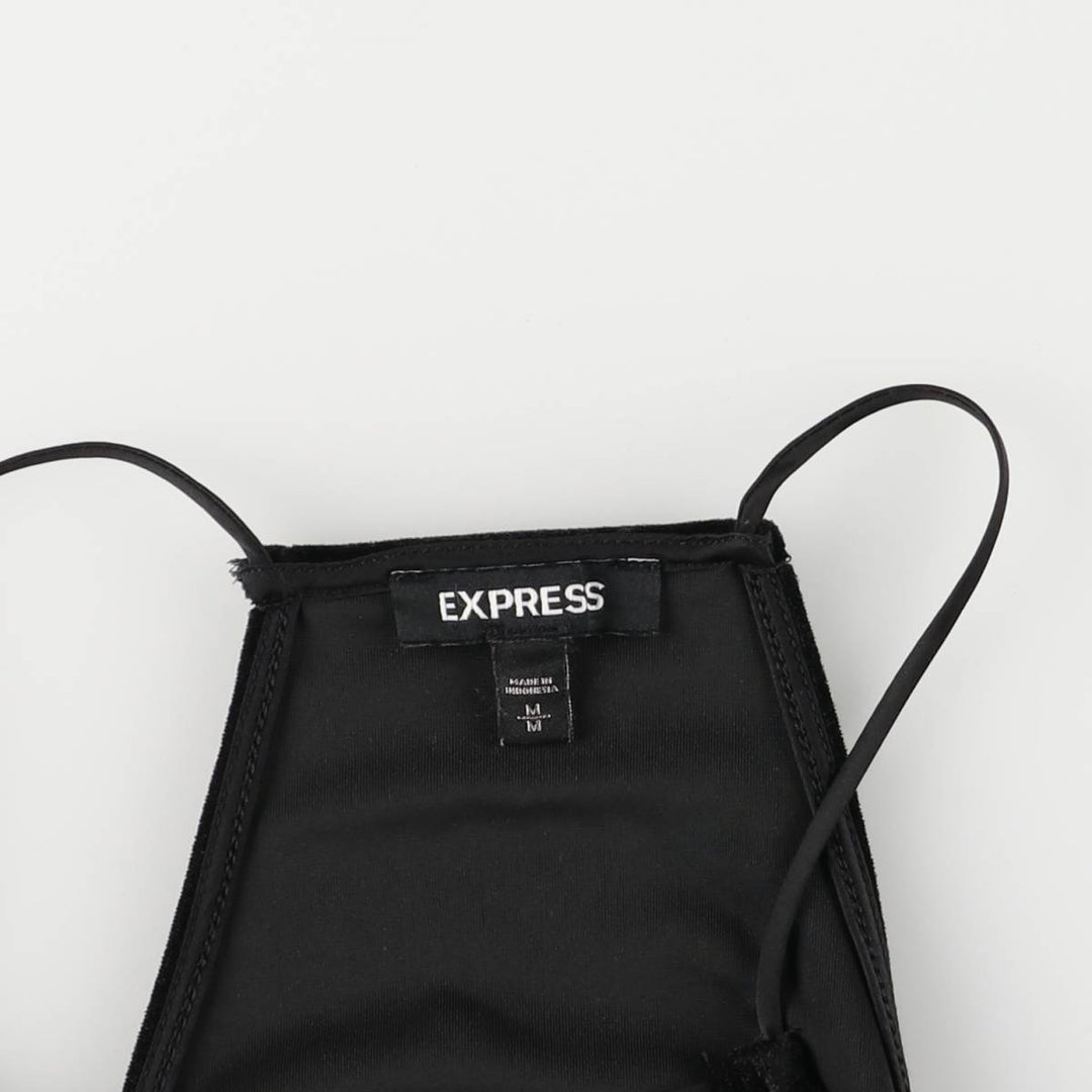 EXPRESS Velour Camisole, Women's Size M polyester black type Vintage Second Hand