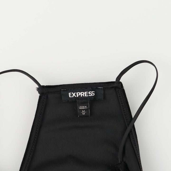 EXPRESS Velour Camisole, Women's Size M polyester black type Vintage Second Hand
