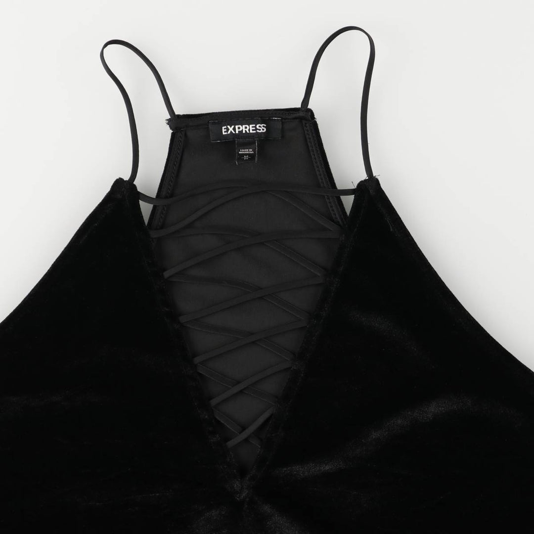 EXPRESS Velour Camisole, Women's Size M polyester black type Vintage Second Hand