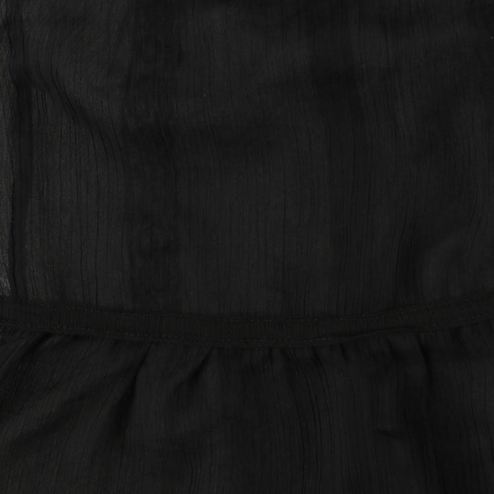 Passport Ruffle Open-Front See-Through Lingerie Camisole, Women's Size S polyester black type Vintage Second Hand