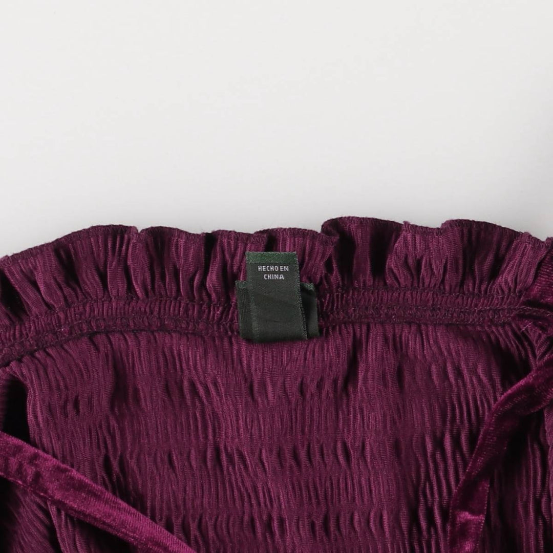 wild fable Cropped Ruffle Velvet Camisole, Women's Size Medium polyester purple type Vintage Second Hand