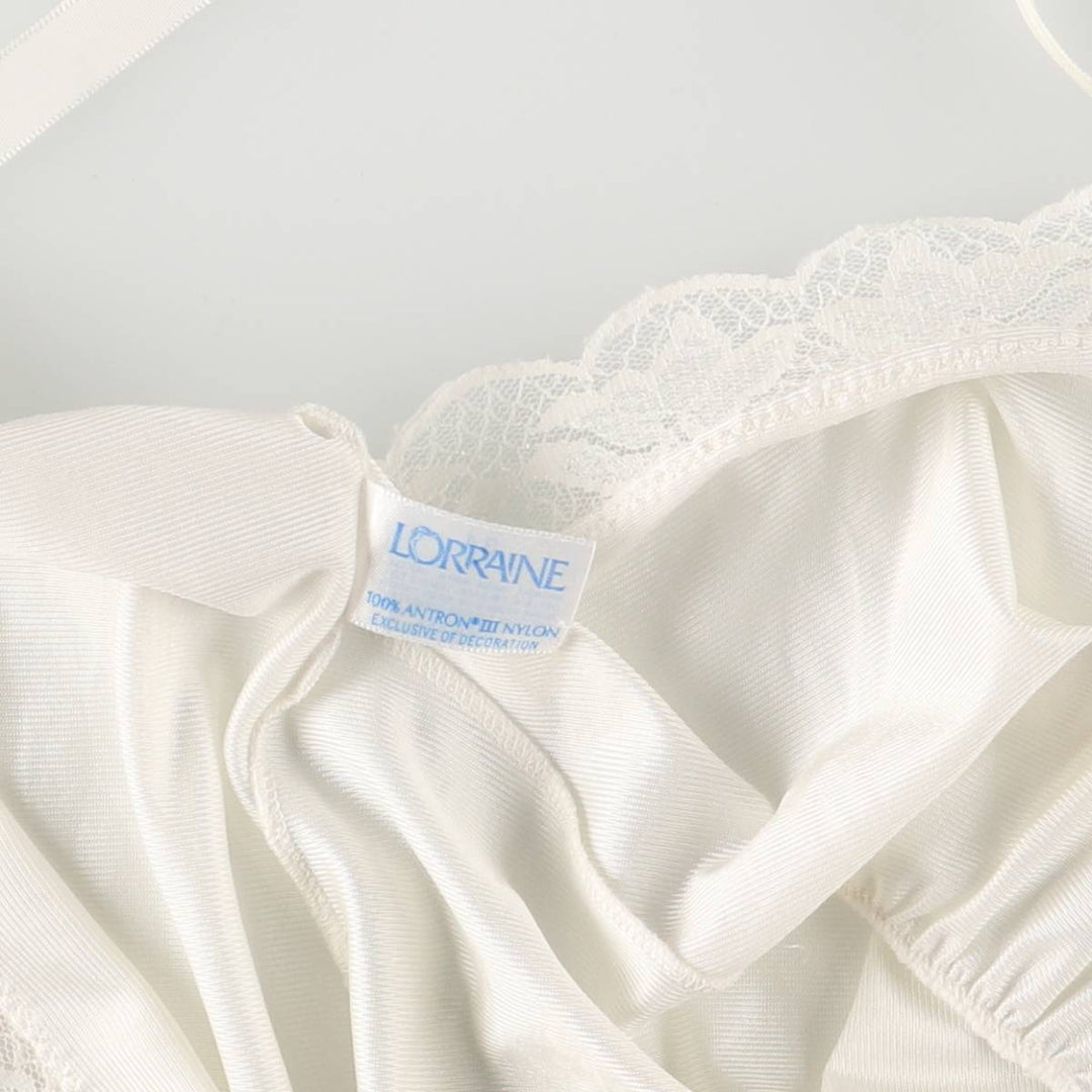 LORRAINE Cropped Lingerie Camisole, Made in USA, Women's Size Small Nylon white type Vintage Second Hand