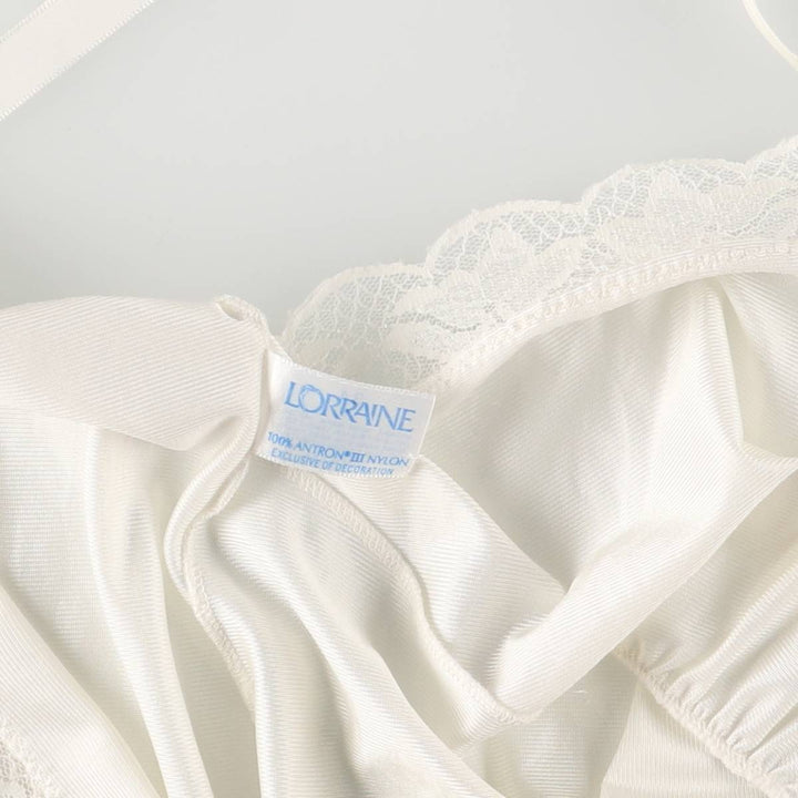 LORRAINE Cropped Lingerie Camisole, Made in USA, Women's Size Small Nylon white type Vintage Second Hand