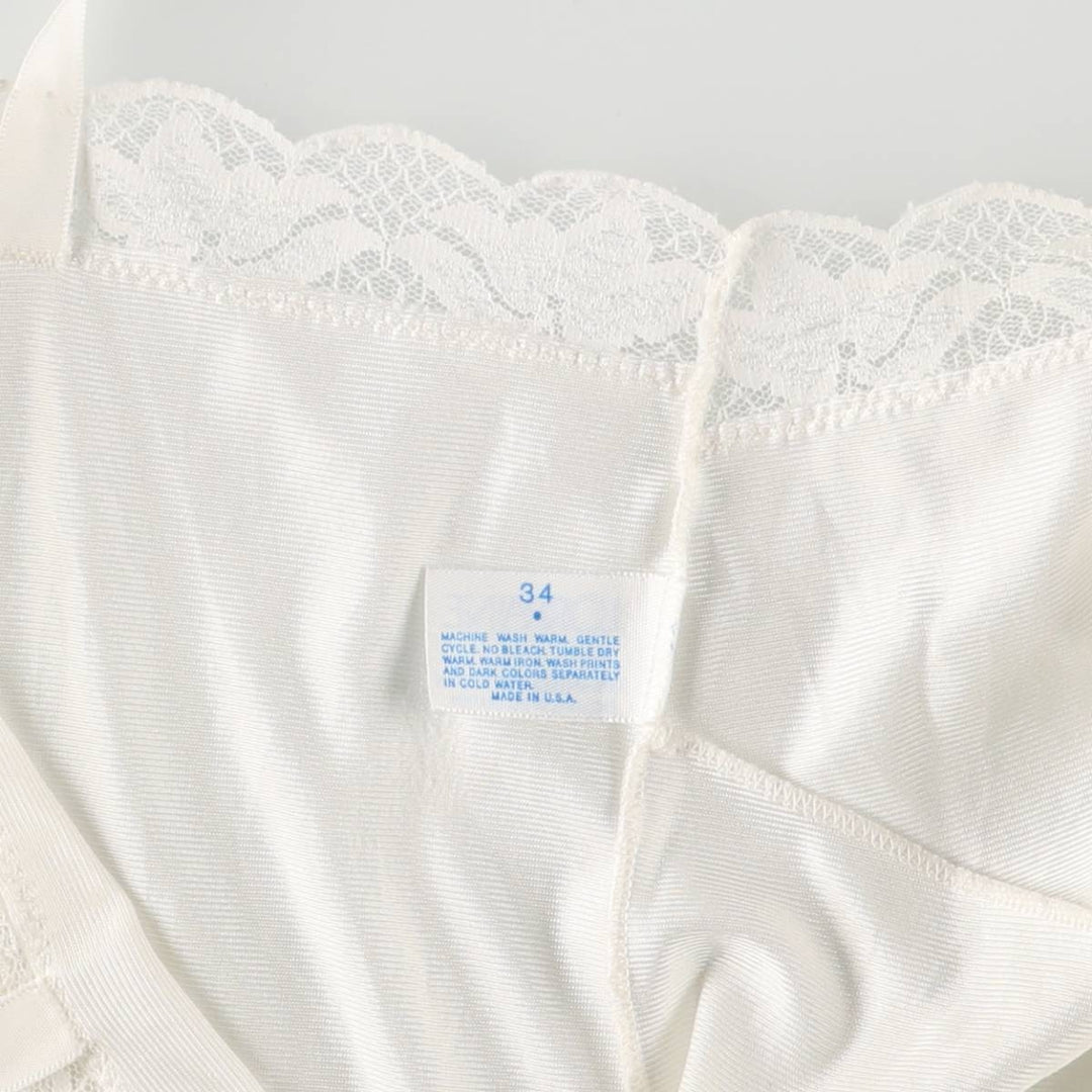 LORRAINE Cropped Lingerie Camisole, Made in USA, Women's Size Small Nylon white type Vintage Second Hand