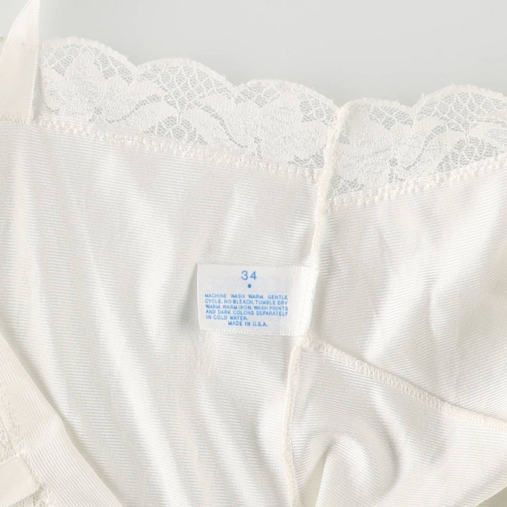 LORRAINE Cropped Lingerie Camisole, Made in USA, Women's Size Small Nylon white type Vintage Second Hand