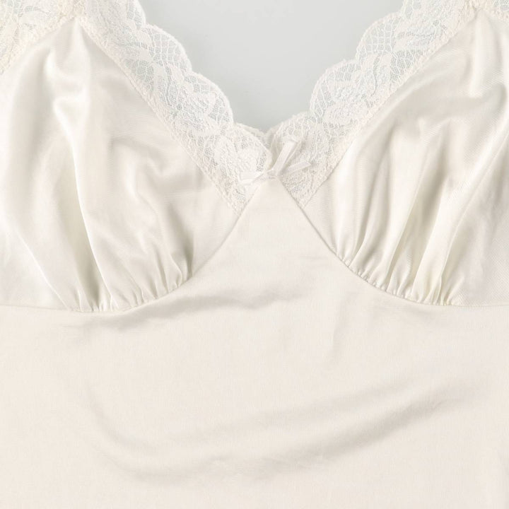 LORRAINE Cropped Lingerie Camisole, Made in USA, Women's Size Small Nylon white type Vintage Second Hand