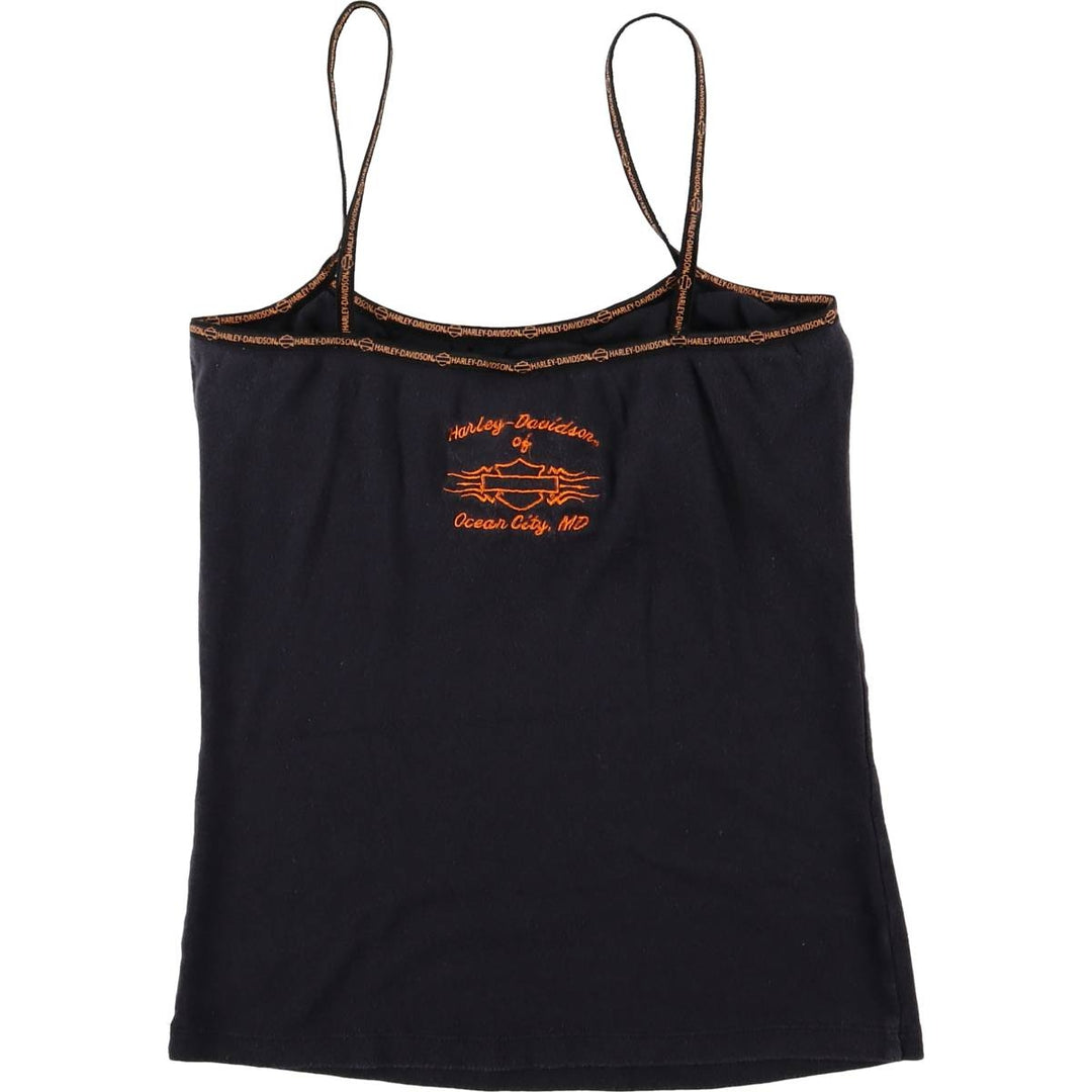 Harley-Davidson Rhinestone and Lined Camisole, Women's Size Small cotton black type Vintage Second Hand