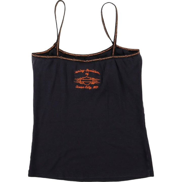Harley-Davidson Rhinestone and Lined Camisole, Women's Size Small cotton black type Vintage Second Hand
