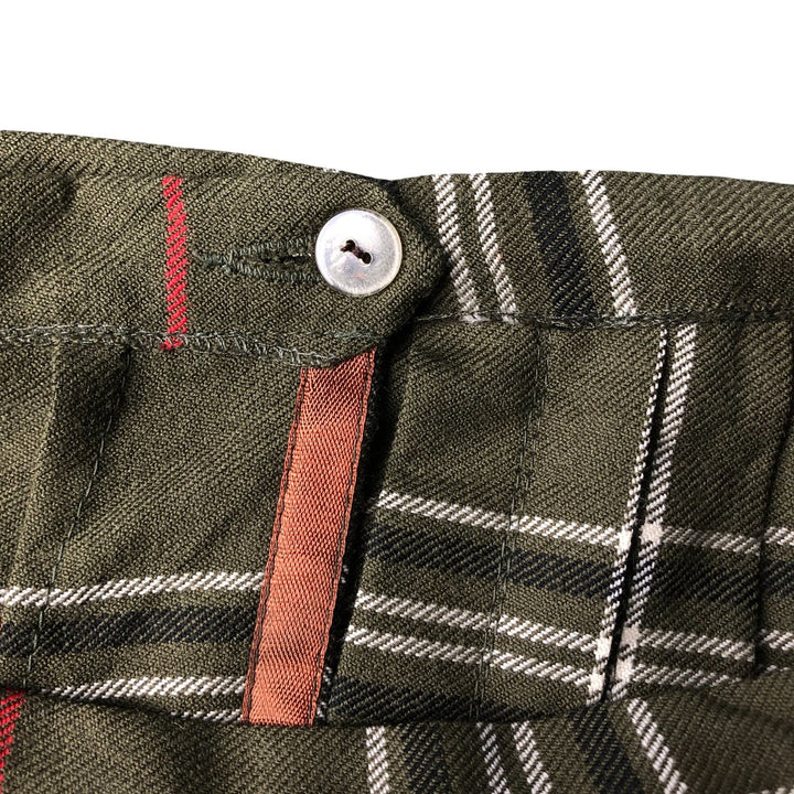Vintage 1980'S HIGHLAND QUEEN check pattern wool midi wrap skirt, made in Canada, women's size XL wool Khaki type Vintage Second Hand